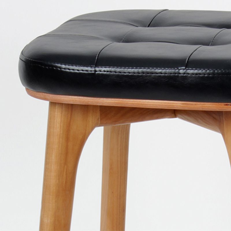 Modern Style Bar-stool PU Leather Counter Bar Stool with Wooden Legs Clearhalo 'Bar Furniture' 'Bar Stools' 'bar_stools' 'furn' 'furn_bar_stools' 'Furniture' 'furniture_bar_stools' 'Kitchen & Dining Furniture' 1200x1200_e53c0e75-ac01-4f0c-8078-ea5b03ed8859