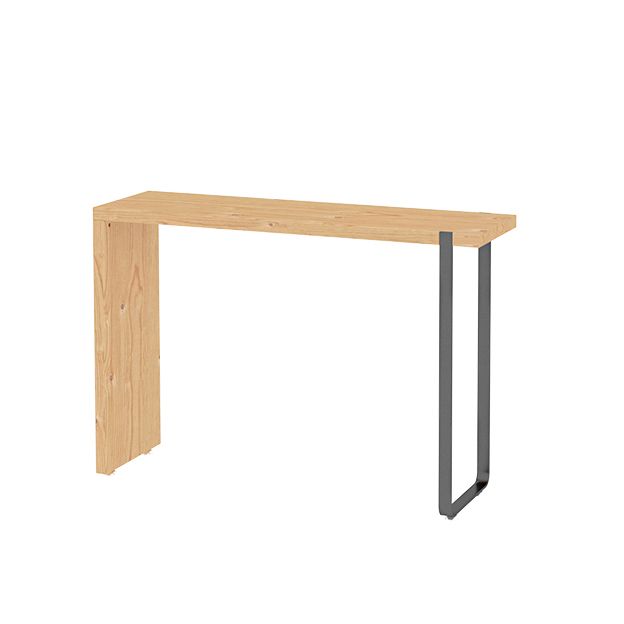 Tavolo da bar per top in legno di pino rettangolare tavolo da pub moderno con doppio piedistallo in natura