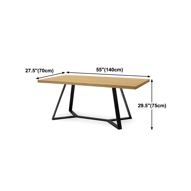 Rectangle Industrial Dining Table Trestle Base Fixed Table with Solid Wood Clearhalo 'Dining Tables & Seating' 'Dining Tables' 'dining_table' 'furn' 'furn_dining_table' 'Furniture' 'furniture_dining_table' 'Kitchen & Dining Furniture' 'kitchen' 'kitchen_dining_table' 1200x1200_e53c95e5-5ab0-4d25-8f0d-2e09a68dbf53