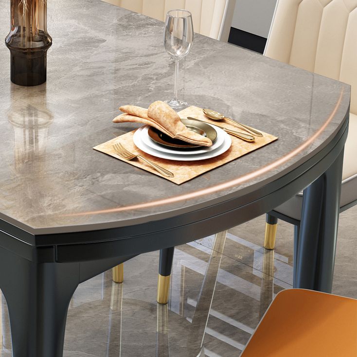 Modern Foldable Stone Dining Table Rubber Wood Legs for Dining Room Clearhalo 'Dining Tables & Seating' 'Dining Tables' 'dining_table' 'furn' 'furn_dining_table' 'Furniture' 'Kitchen & Dining Furniture' 1200x1200_e53cb59e-7d8c-4310-afeb-02b617586c1c