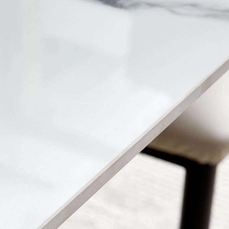Contemporary Round Dining Table Sintered Stone Table with White Pedestal Base,53.1"L x 53.1"W x 30"H Clearhalo ' dining_table' 'Dining Tables & Seating' 'Dining Tables' 'furn' 'furn_dining_table' 'Furniture' 'furniture_dining_table' 'Kitchen & Dining Furniture' 'kitchen&dining_furn' 'kitchen' 'kitchen_dining_table' 1200x1200_e53e9403-2d42-49b4-af74-cf2056c3d204