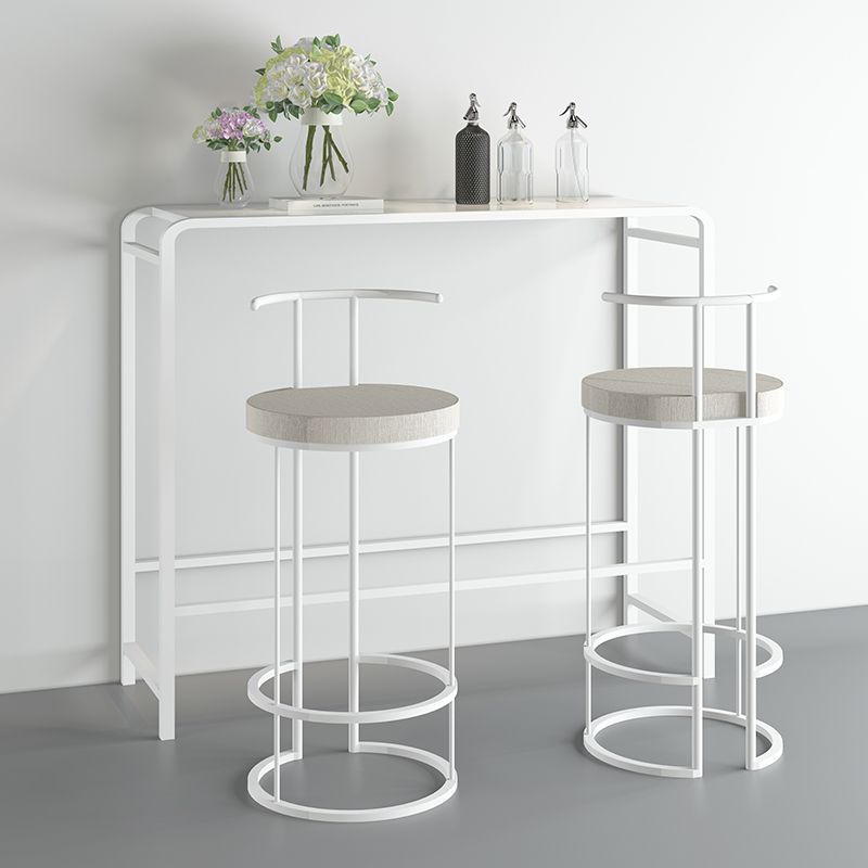 White and Pink Modern Style Bar Table in Wood and Metal Bar Table Milk Tea Shop Bar Table Clearhalo 'Bar Furniture' 'Bar Tables' 'bar_tables' 'furn' 'furn_bar_tables' 'Furniture' 'furniture_bar_tables' 'Kitchen & Dining Furniture' 1200x1200_e53ef2f3-d9b5-422f-973a-26a3fa33a94f