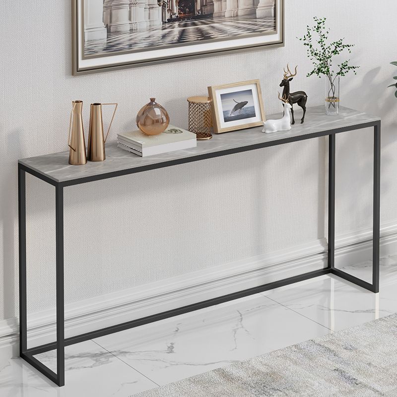 Tavolo di divano console rettangolare moderno tavolo di accento alto 33,46 pollici con 1 scaffale
