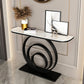 12 Inch Wide Modern Accent Table Half Moon Metal Console Table for Hall