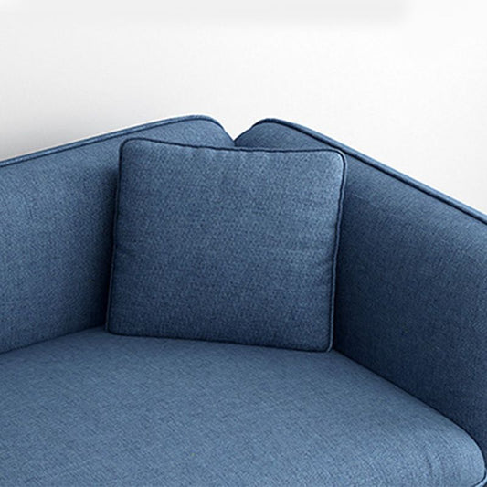 Skandinavisches Leinensofa mit engen Rücken und Smokingarm für die Wohnung