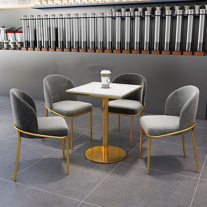 Nórdica 1/3/5 Piezas Juego de comedor Rectángulo Mesa de comedor de piedra para café