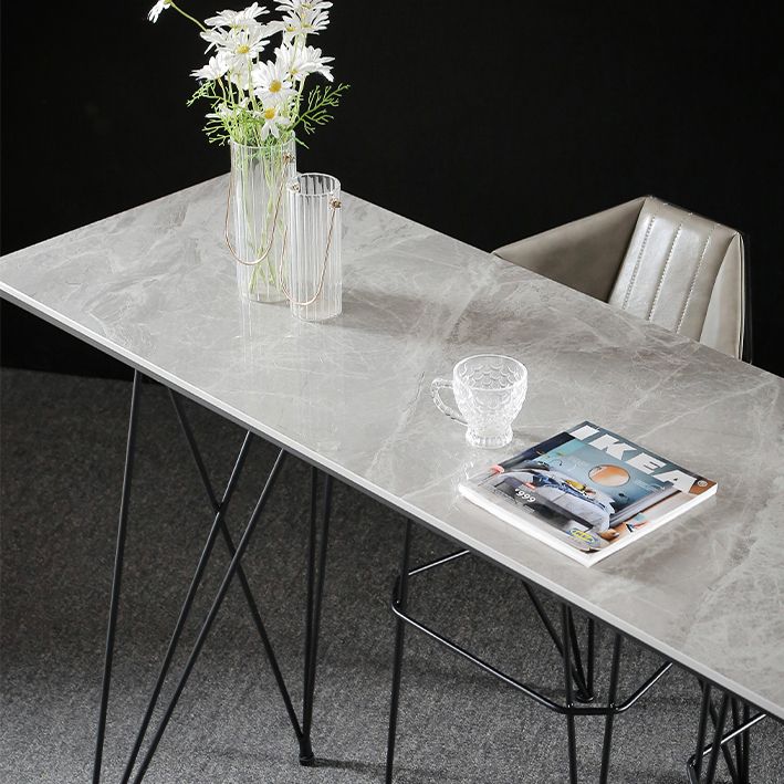 Modern Bar Table Set 1/2/3 Pieces Rectangle Stone Counter Table with High Stools Clearhalo 'Bar Furniture' 'furn' 'furn_home_bar_bar_sets' 'Furniture' 'Home Bars & Bar Sets' 'home_bar_bar_sets' 'Kitchen & Dining Furniture' 1200x1200_e5403de3-272a-4ae3-9d6b-815a4ba666c0