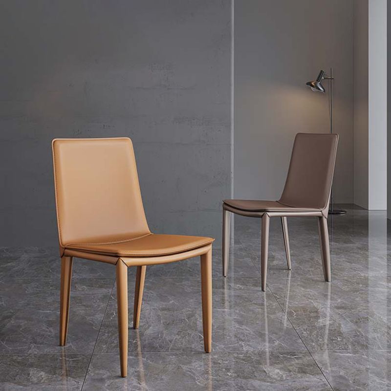 Leather Contemporary Dining Side Chair Kitchen Parsons Dining Chair Clearhalo ' kitchen&dining_furn' 'Dining Chairs' 'Dining Tables & Seating' 'dining_chair' 'furn' 'furn_dining_chair' 'Furniture' 'furniture_dining_chair' 'Kitchen & Dining Furniture' 'kitchen' 1200x1200_e540ba32-81ee-4b45-8a02-efb7575c33ca