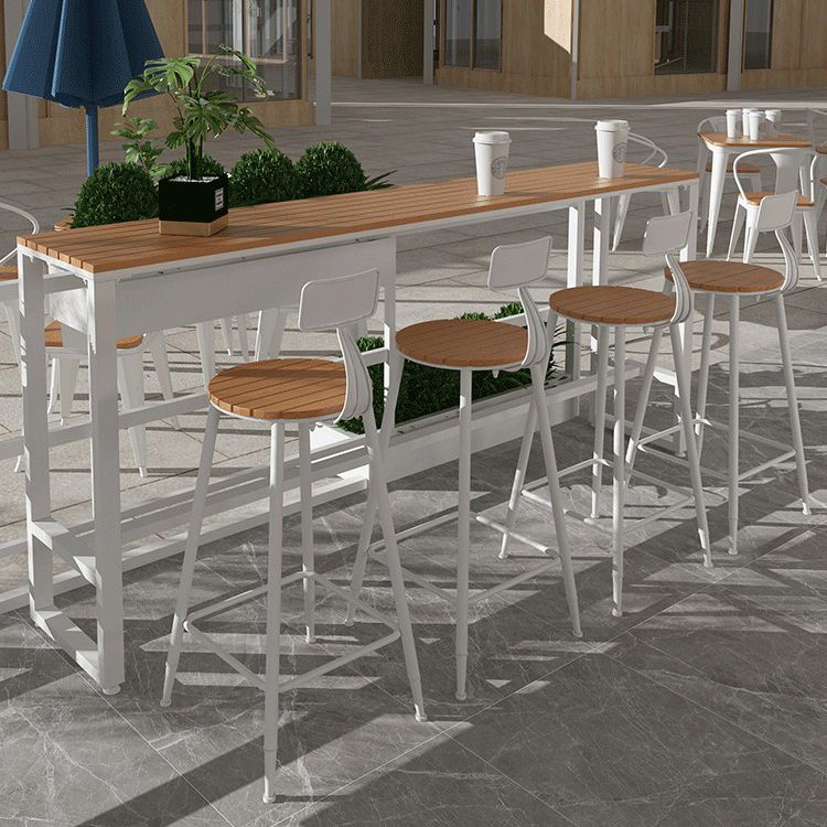 Tavolo da pub moderno con tavolo da bar in legno in finto cavalletto bianco per piccoli luoghi