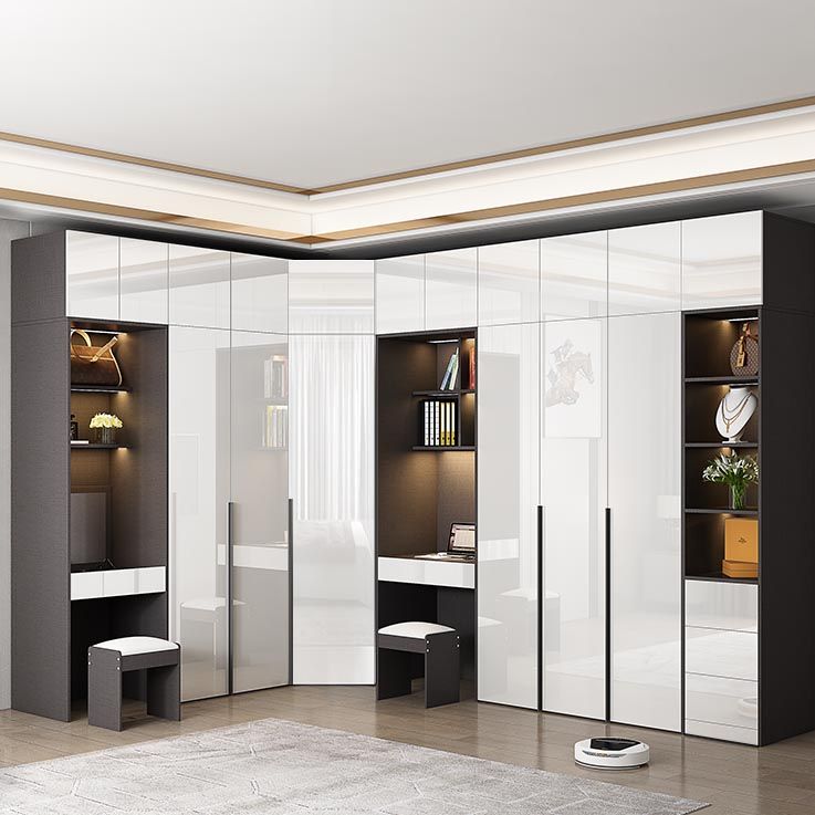 Zeitgenössischer Stil Holzgarderobe weißer Farbschrankschrank mit 1 Schublade