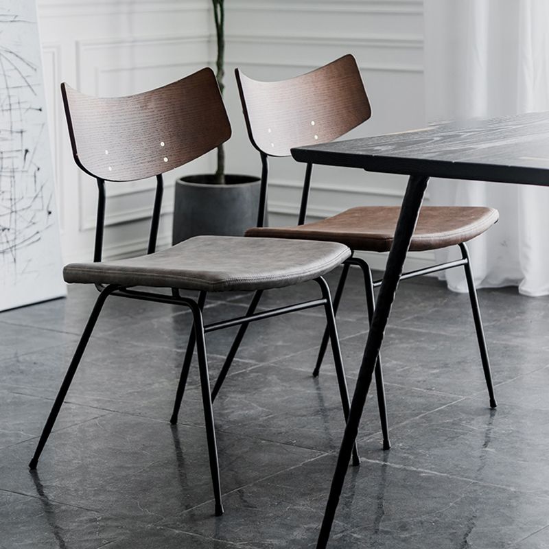 Contemporary Style Dining Chairs Armless Open Back Chair with Metal Legs Clearhalo ' kitchen&dining_furn' 'Dining Chairs' 'Dining Tables & Seating' 'dining_chair' 'furn' 'furn_dining_chair' 'Furniture' 'furniture_dining_chair' 'Kitchen & Dining Furniture' 'kitchen' 1200x1200_e5428b14-19f6-4ff0-b0e7-9c50b74d7718