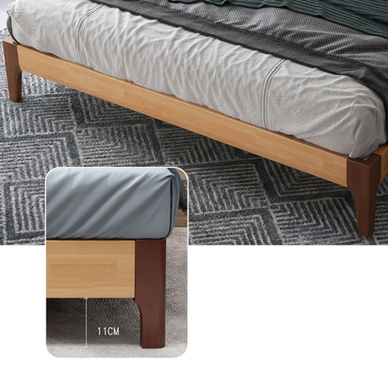 Lit standard en bois massif avec lit de tête de lit contemporain