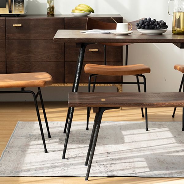 Glam Style Oak Wood Dining Table 4 Legs Table for Living Room Clearhalo 'Dining Tables & Seating' 'Dining Tables' 'dining_table' 'furn' 'furn_dining_table' 'Furniture' 'Kitchen & Dining Furniture' 1200x1200_e5454d8a-4021-4167-8812-5432c08f8da4