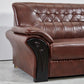 Industrial Biscuit Back Seating Flared Arm Sofa in Dark Brown Clearhalo 'furn' 'furn_sofas' 'Furniture' 'Living Room Furniture' 'Sofa' 'sofas' 1200x1200_e5467e34-bf4e-4324-9e54-992b7e1db514