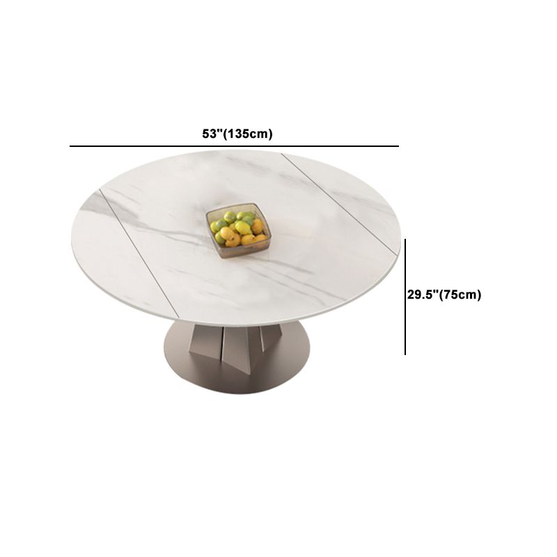 Modern Round Sintered Stone Table Set 1/4/5/7/9 Pieces Dining Set Clearhalo 'Dining Room Sets' 'Dining Tables & Seating' 'dining_room_set' 'furn' 'furn_dining_room_set' 'Furniture' 'Kitchen & Dining Furniture' 1200x1200_e546a872-5e7b-428c-9565-a97d6a5a02f0