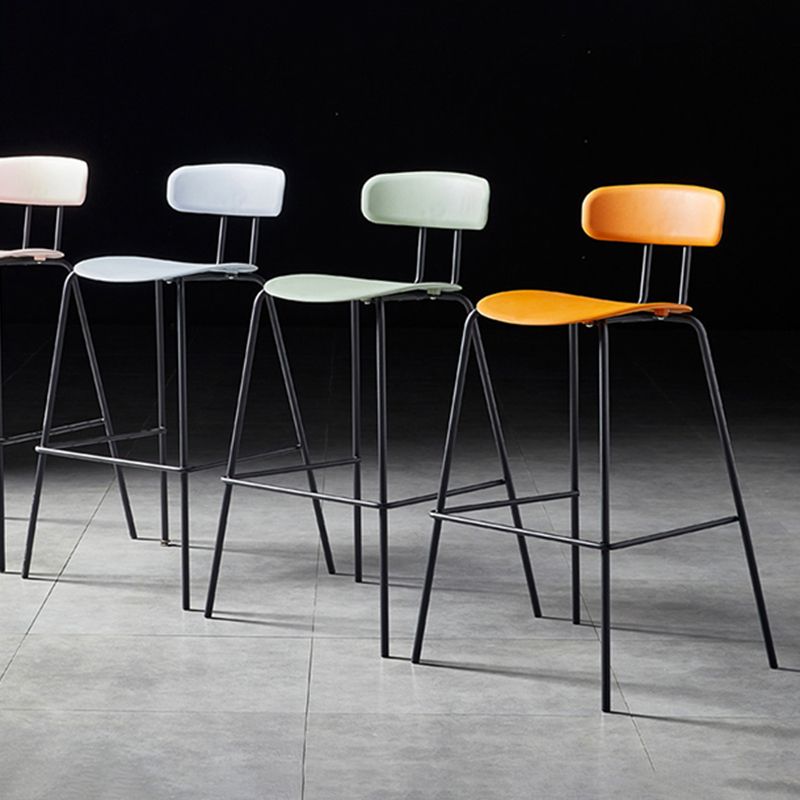 Nordic Style Leather Seat Backrest Bar Chair Front Desk High Chair Clearhalo 'Bar Furniture' 'Bar Stools' 'bar_stools' 'furn' 'furn_bar_stools' 'Furniture' 'Kitchen & Dining Furniture' 1200x1200_e54702e9-534a-4822-b70c-b9acfdd50a0c