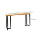 Rectangular Bar Height Table Black Legs and Metal Base Bar Table for Living Room Clearhalo 'Bar Furniture' 'Bar Tables' 'bar_tables' 'furn' 'furn_bar_tables' 'Furniture' 'Kitchen & Dining Furniture' 1200x1200_e54729c9-a5f9-4703-82b2-a36ef1d1267b