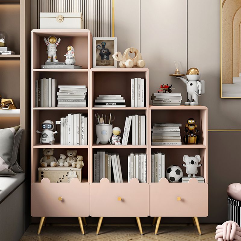 Glam Closed Back Book Shelf Engineered Wood Bookcase with Drawer Clearhalo 'Bookcases' 'furn' 'furn_bookcases' 'Furniture' 'Office Furniture' 1200x1200_e547d783-7851-402c-bc6d-2eac46075473