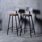 Indoor Industrial Style Wood Top Barstool Metal 4 Legs Bar Stool with Pedal Clearhalo 'Bar Furniture' 'Bar Stools' 'bar_stools' 'furn' 'furn_bar_stools' 'Furniture' 'Kitchen & Dining Furniture' 1200x1200_e547f499-6b96-419a-b14d-d980f0e965c7