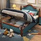 French Country Headboard Standard Bed Solid Wood Bed with Footboard