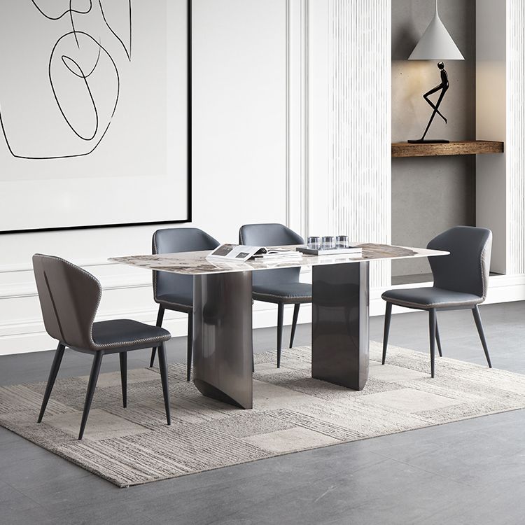 Modern Sintered Stone Top Dining Set Rectangle 1/4/5/7 Pieces Dining Room Table Set Clearhalo 'Dining Room Sets' 'Dining Tables & Seating' 'dining_room_set' 'furn' 'furn_dining_room_set' 'Furniture' 'furniture_dining_room_set' 'Kitchen & Dining Furniture' 1200x1200_e54932bd-8124-4b83-a179-d3f8f0724c54