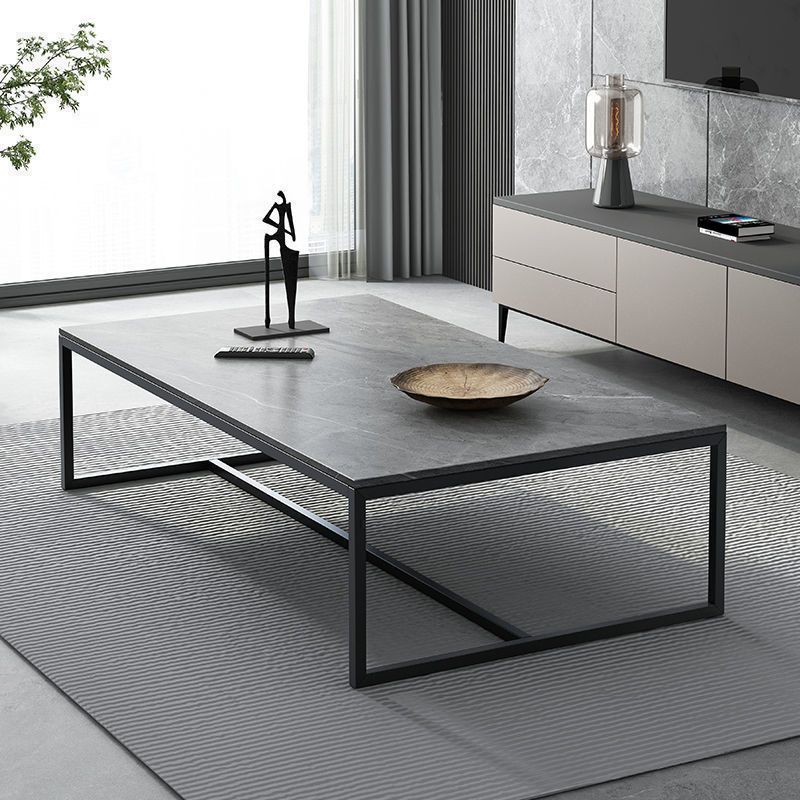 Trestle Type/frame Base Rectangular Slate Table Board Glam Style Coffee Table Clearhalo 'Coffee & Accent Tables' 'Coffee Tables' 'coffee_tables' 'furn' 'furn_coffee_tables' 'Furniture' 'Living Room Furniture' 1200x1200_e54939ee-ecaf-4b8a-9383-a35e7b00577b