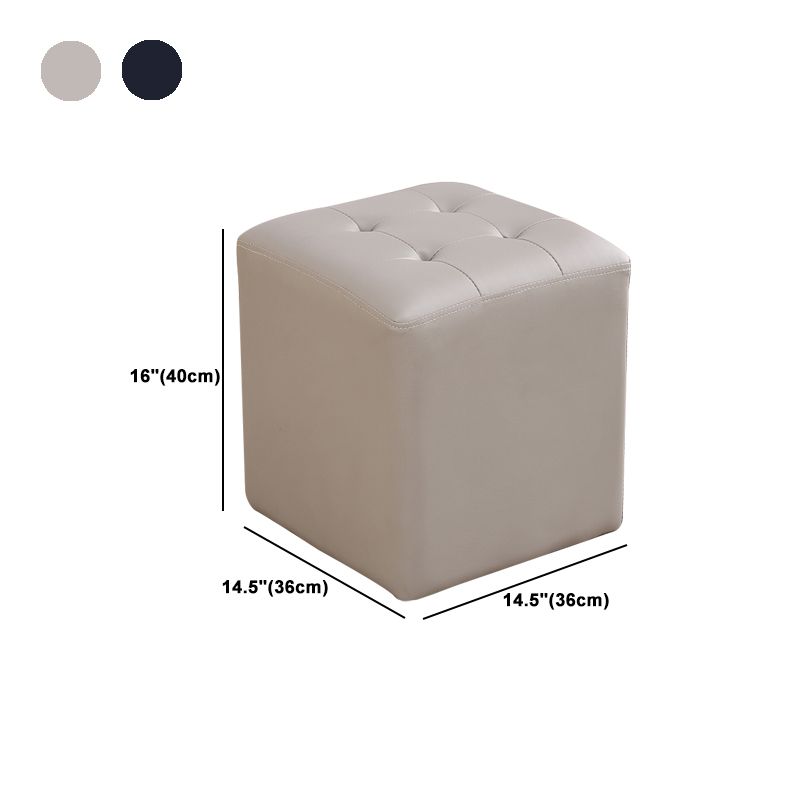 Mid-Century Modern Plain Boucle Square Pouf PU Leather Tufted Ottoman Footrest Clearhalo 'furn' 'furn_ottomans_poufs' 'Furniture' 'Living Room Furniture' 'Ottomans & Poufs' 'ottomans_poufs' 1200x1200_e54b80da-3ed9-4ae2-9e23-f02fc35ec58d