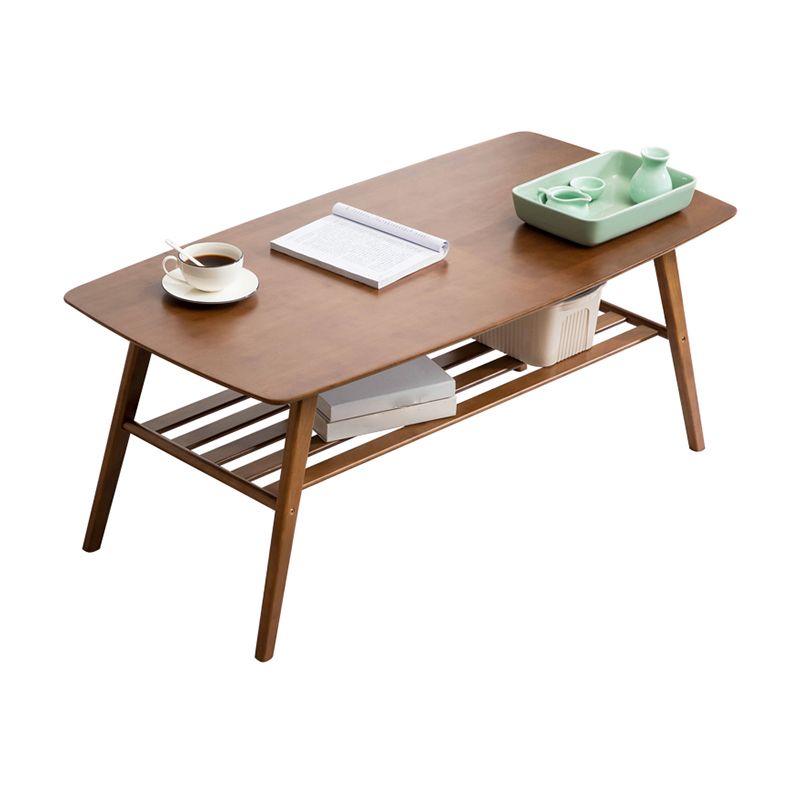 4 Bein Couchtisch rechteckiger Einzelkaffeetisch mit Regal