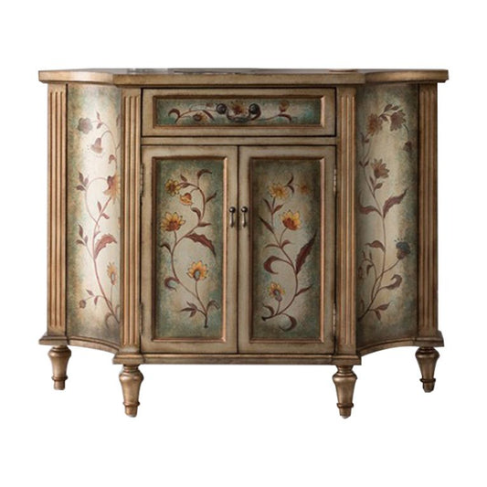 Mid-Century Modern Distressed Wood Storage Cabinet 1 - Door & 1 - Drawer Cabinet Clearhalo 'Cabinets & Chests' 'cabinets_chests' 'furn' 'furn_cabinets_chests' 'Furniture' 'Living Room Furniture' 1200x1200_e54bbef4-d60c-434b-a5bc-40c341f229d6