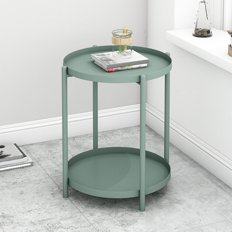 4 Legs Base Design Carbon Steel White/green/black/yellow Round Side Table