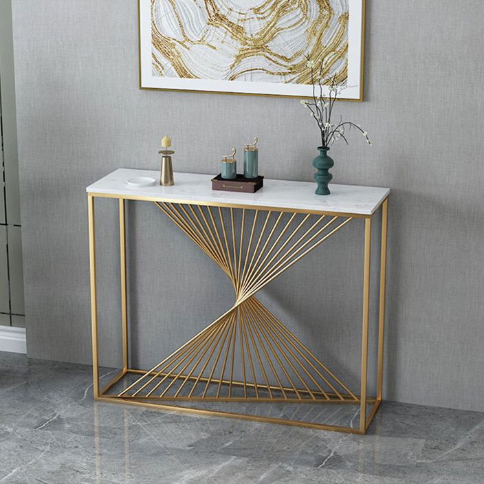 Table de la consola de 11.81 pulgadas de ancho Mesa de acento de mármol con 1 estante