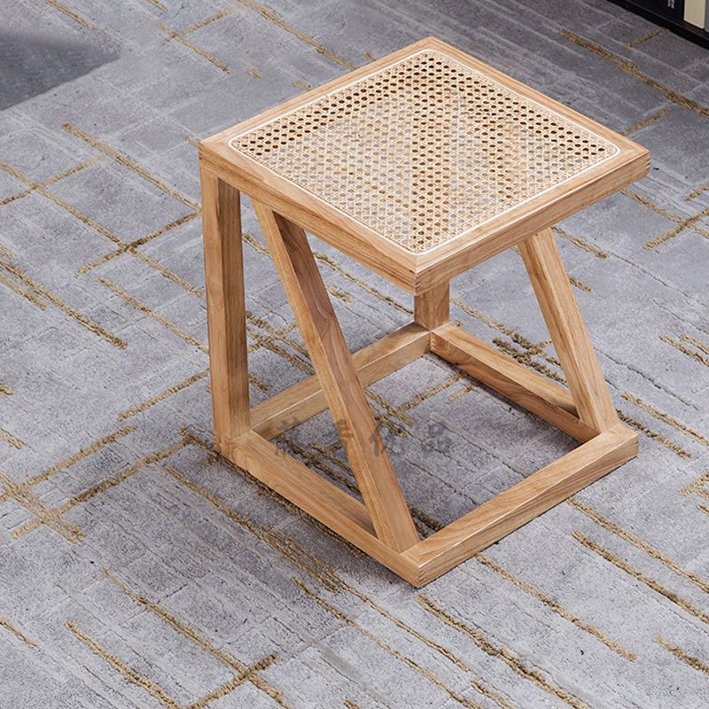 Contemporary Solid Wood Frame Square Living Room Accent Side Table
