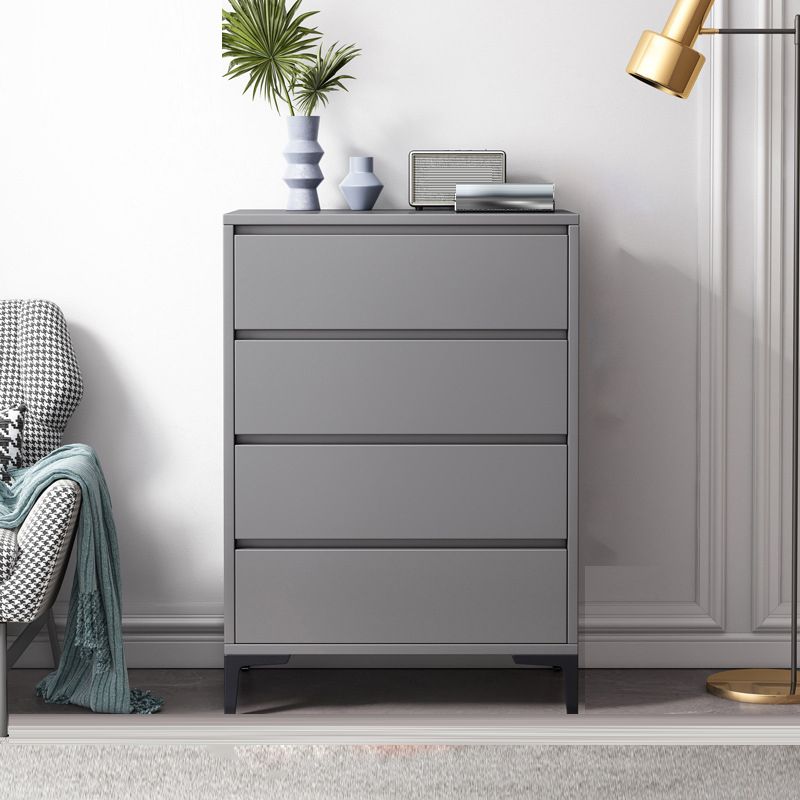 Cassettiera moderna per camera da letto, in legno ingegnerizzato, colore grigio, con cassetti