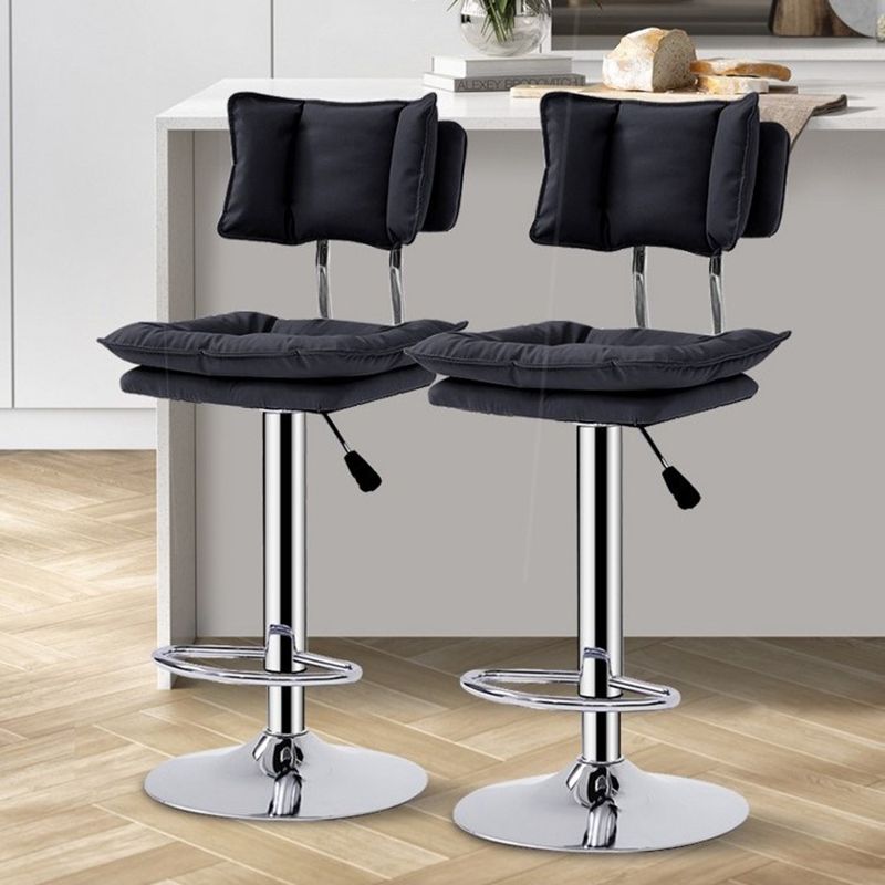 Lift and Rotate Height Stool Nordic Indoor Leather Armless Single Bar Stool Clearhalo 'Bar Furniture' 'Bar Stools' 'bar_stools' 'furn' 'furn_bar_stools' 'Furniture' 'furniture_bar_stools' 'Kitchen & Dining Furniture' 1200x1200_e55471d9-19df-49b6-8c7f-d56093b78e4f