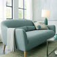 Contemporary Cotton Arm Sofa Sloped Arm Curved Loveseat for Living Room