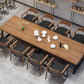 Industrial Rectangle Dinner Room Kitchen Table Brown Solid Wood Dinner Table