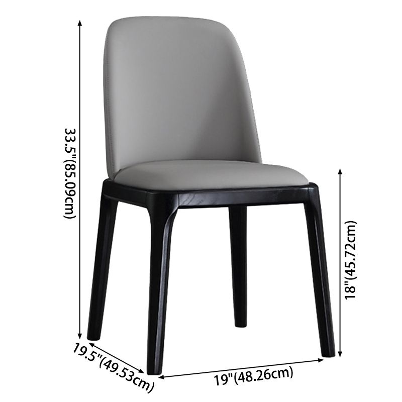 Leather Industrial Restaurant Side Chair Parsons Gray Dining Chair with Black Legs Clearhalo ' kitchen&dining_furn' 'Dining Chairs' 'Dining Tables & Seating' 'dining_chair' 'furn' 'furn_dining_chair' 'Furniture' 'furniture_dining_chair' 'Kitchen & Dining Furniture' 'kitchen' 1200x1200_e5580d87-7e3d-4ffc-b4a7-f2ad05ab2d5f