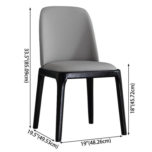 Leather Industrial Restaurant Side Chair Parsons Gray Dining Chair with Black Legs Clearhalo ' kitchen&dining_furn' 'Dining Chairs' 'Dining Tables & Seating' 'dining_chair' 'furn' 'furn_dining_chair' 'Furniture' 'furniture_dining_chair' 'Kitchen & Dining Furniture' 'kitchen' 1200x1200_e5580d87-7e3d-4ffc-b4a7-f2ad05ab2d5f