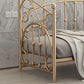 Luxurious Open-Frame Bed 45.28-inch High Metal Child's Bed with Headboard