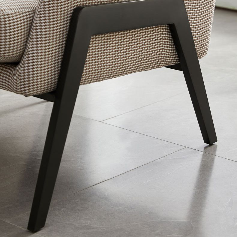 Polquadra di accento moderno di metà secolo in miscela di lino/in pelle finta