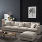 Linen Blend Square Arm Sofa and Sectional with Slipcovered for Living Room
