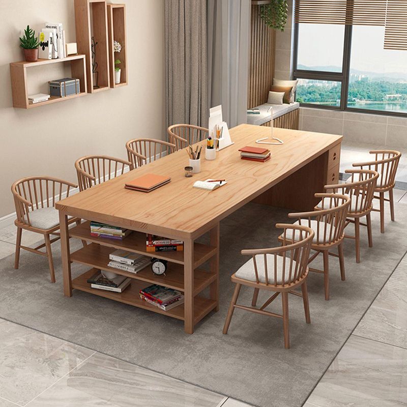 Contemporary Pine Office Desk Drawers Included Writing Desk for Office Clearhalo 'furn' 'furn_office_desk' 'Furniture' 'Office Desks' 'Office Furniture' 'office_desk' 1200x1200_e55be2a1-39c6-4524-b75e-fcd8d7b8ddb9