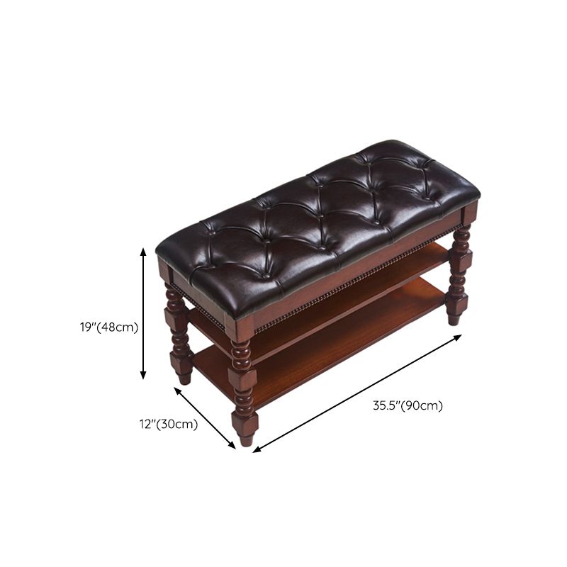 Rubber Wood Seating Bench Rectangle Cushioned Shoe Storage Entryway Bench Clearhalo 'Benches' 'Chairs & Seating' 'furn' 'furn_benches' 'Furniture' 'Living Room Furniture' 1200x1200_e55d4c95-22be-44e5-ae9d-492340a9687e