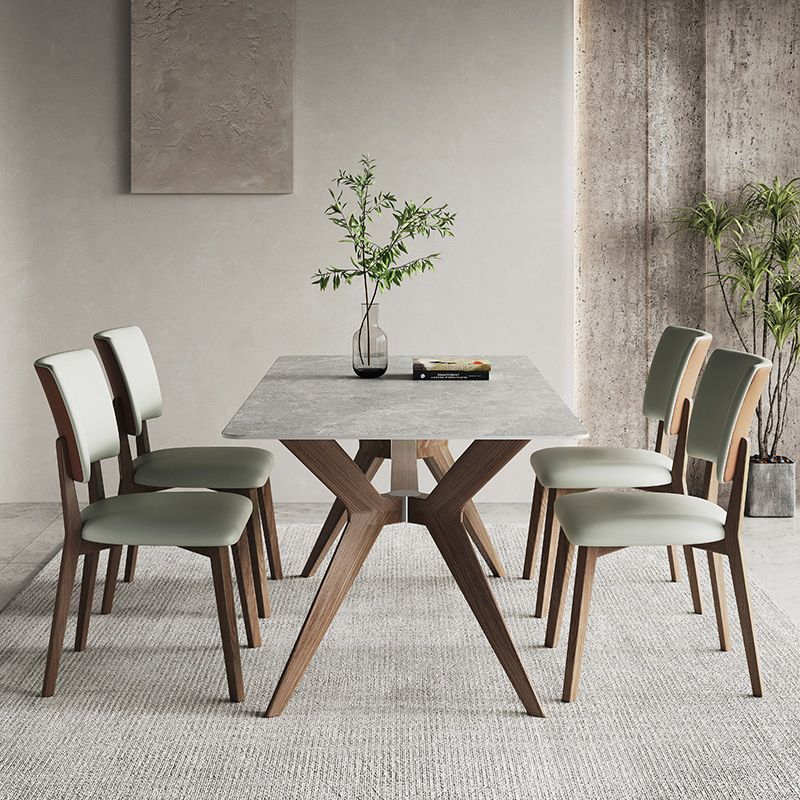 Modern 1/4/5 Pieces Dining Furniture Stone Rectangle Dining Chairs Set for Kitchen Clearhalo 'Dining Room Sets' 'Dining Tables & Seating' 'dining_room_set' 'furn' 'furn_dining_room_set' 'Furniture' 'Kitchen & Dining Furniture' 1200x1200_e55e2899-6e91-4f59-91c1-907cde022b7a