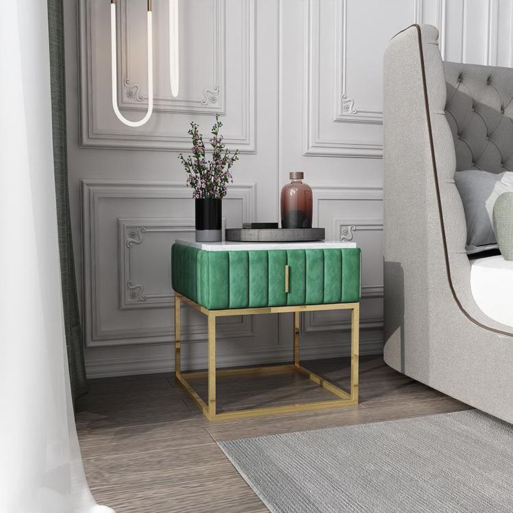 16"W X 20"H Modern Night Table Stone Accent Table Nightstand with 1-drawer Clearhalo 'Bedroom Furniture' 'furn' 'furn_night_stand' 'Furniture' 'night_stand' 'Nightstands' 1200x1200_e55ec58e-5b07-4431-8bb1-33768630d027