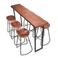 Solid Wood Bar Dining Table Specialty Brown Bar Height Cocktail Table with Sled Base