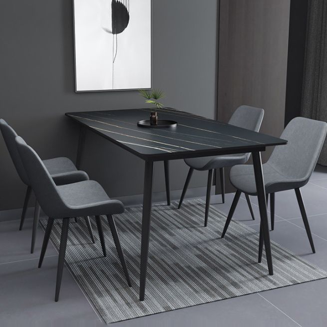 Rectangle Dining Table Industrial Style 4 Legs Base Sintered Stone Table for Home Clearhalo ' dining_table' 'Dining Tables & Seating' 'Dining Tables' 'furn' 'furn_dining_table' 'Furniture' 'furniture_dining_table' 'Kitchen & Dining Furniture' 'kitchen&dining_furn' 'kitchen' 'kitchen_dining_table' 1200x1200_e561d0c0-900c-4501-acad-02b43f9fd38c