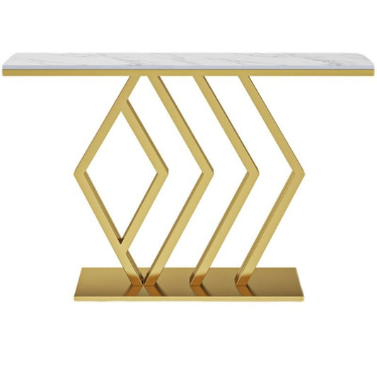 Divano in ardesia glam tavolo da divano resistente alla console d'oro resistente alla tabella 31,5 "di altezza