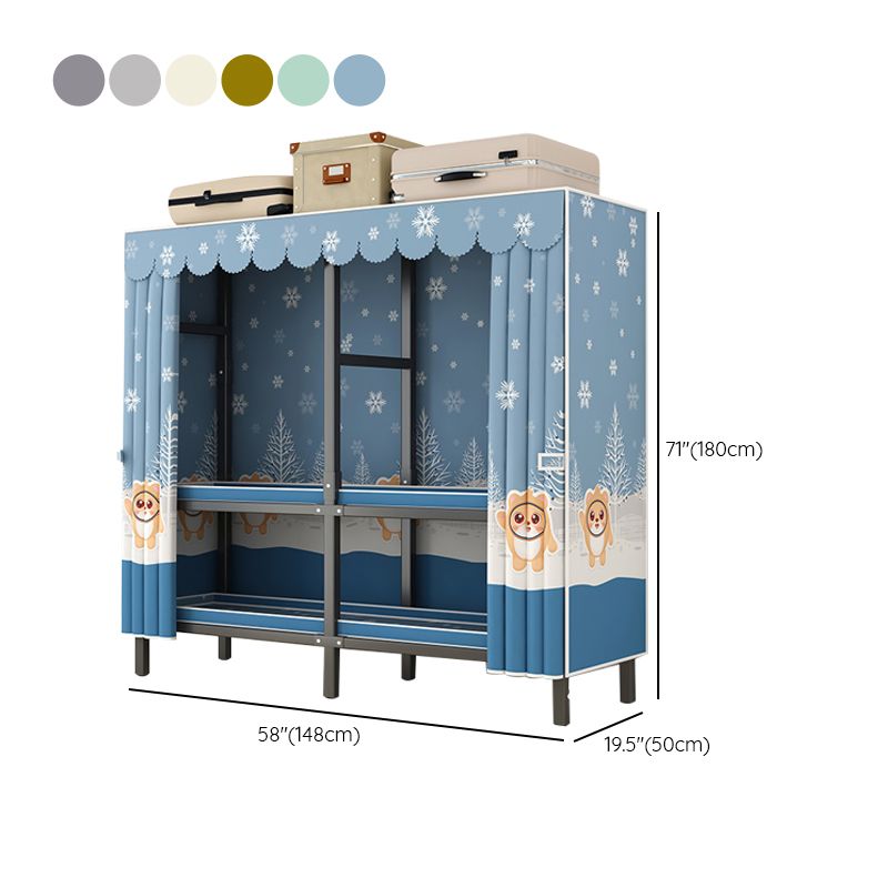 Moderne stijl vrijstaande garderobe Armoire metalen garderobe met planken en kledingrail