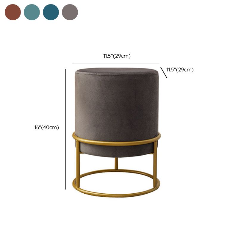 Mildew Resistant Ottoman Pure Color Modern Upholstered Velvet Round Ottoman Clearhalo 'furn' 'furn_ottomans_poufs' 'Furniture' 'Living Room Furniture' 'Ottomans & Poufs' 'ottomans_poufs' 1200x1200_e56250f3-d4a2-4c06-847c-3d3252789d7a